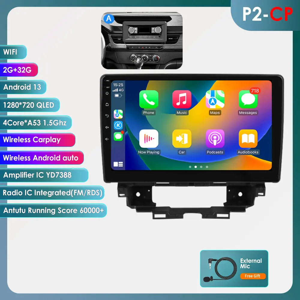 360Camera 2din Android13 Auto Multimedia Gps Speler Voor Renault Kangoo 2019-2025 Carplay Intelligent Scherm 2din Autoradio