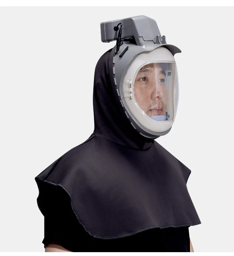 Full Cover Electric Powered Air Supply Dust Mask Hat Dustproof Hood Cape For Harvester Polishing Sanding Industrial Dust