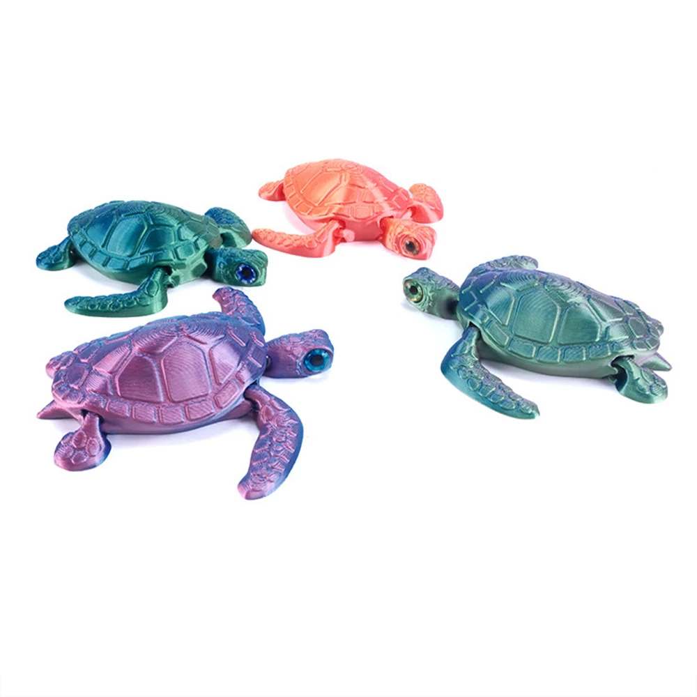 3D Printed Figures Turtles Multi-joint Model Toys Ornament Realistic Animal Decorations Relieving Desktop Novelty Toy Boys Gifts