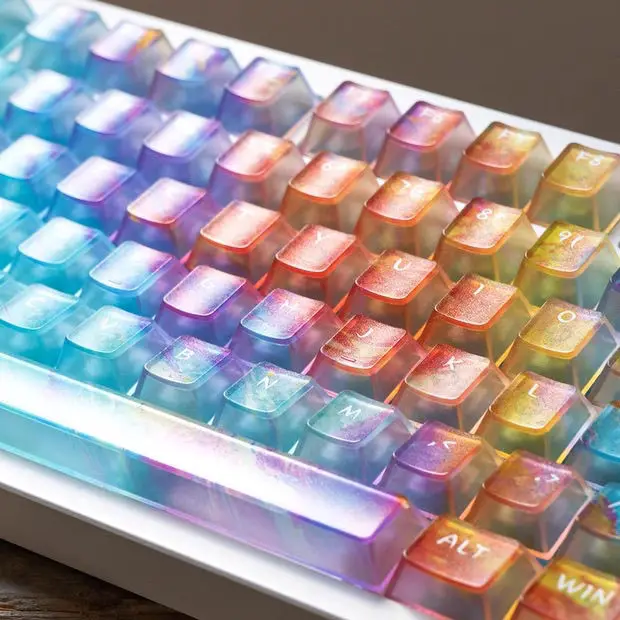 119 مفتاحًا متدرجًا، أغطية مفاتيح شفافة بخمسة جوانب، طباعة لوحة Ai3D، كمبيوتر Chreey للخشب ولوحات المفاتيح الميكانيكية الأخرى #4