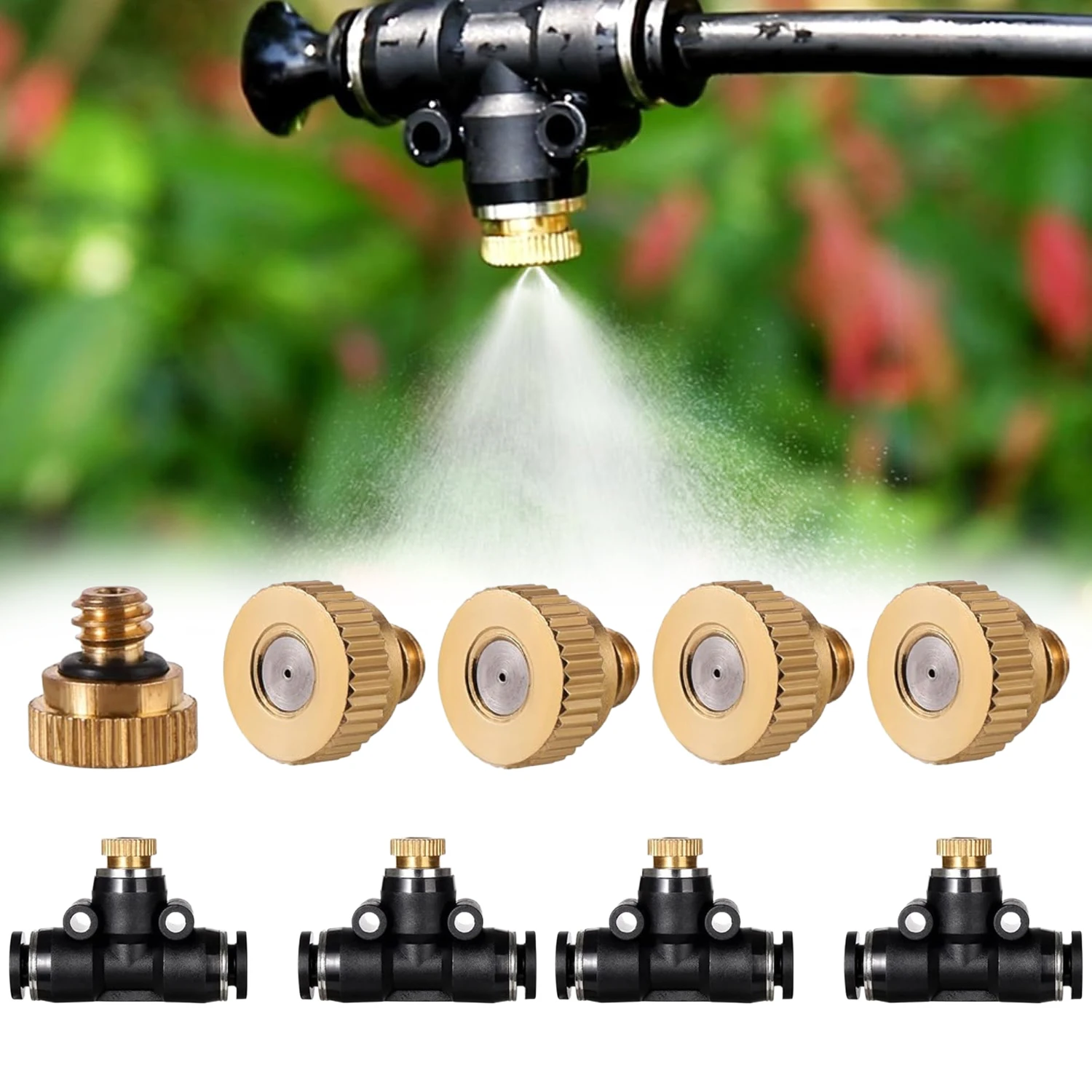 Brass Misting Nozzles Outdoor Pavilion Terrace Cooling Humidification Dust Removal Spray Fog Nozzle Pond Landscaping Supplies