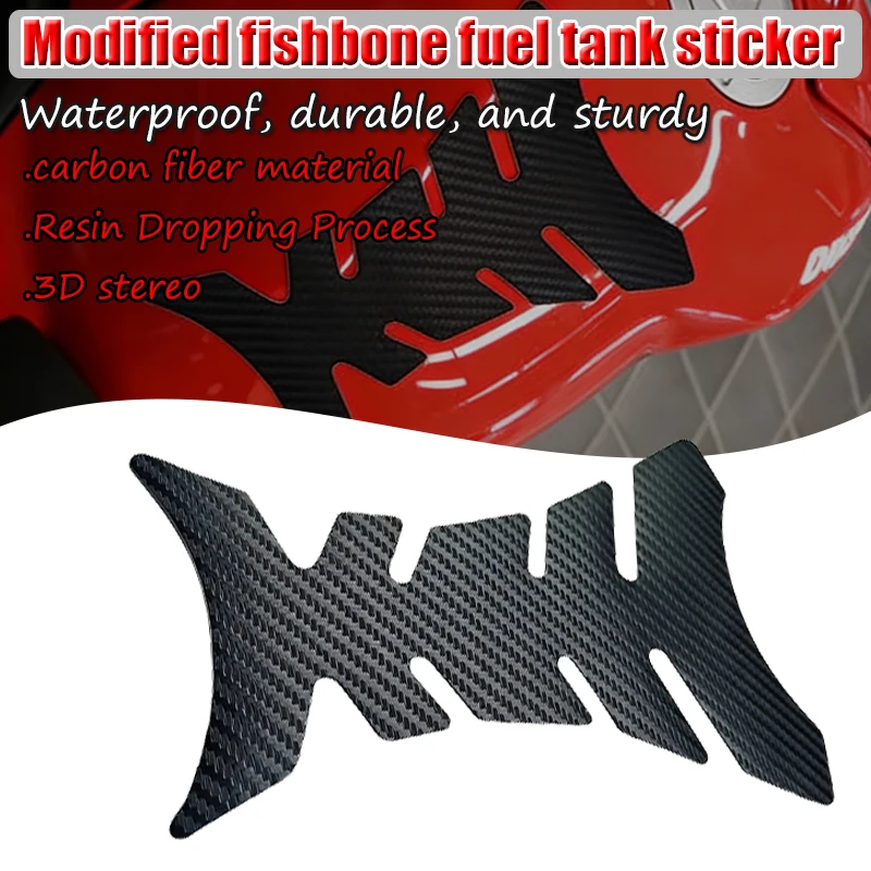 

Наклейка на топливный бак мотоцикла в форме рыбьей кости, объемная автомобильная наклейка, креативная наклейка от царапин на авто, креативная наклейка на кузов автомобиля