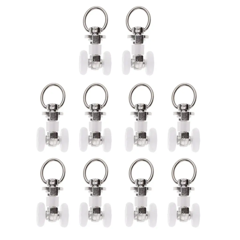 10 Piece Alloy Curtain Track Glider Rail Slide Wheels Roller #1 Ceiling Mount Curtain Track Gliders