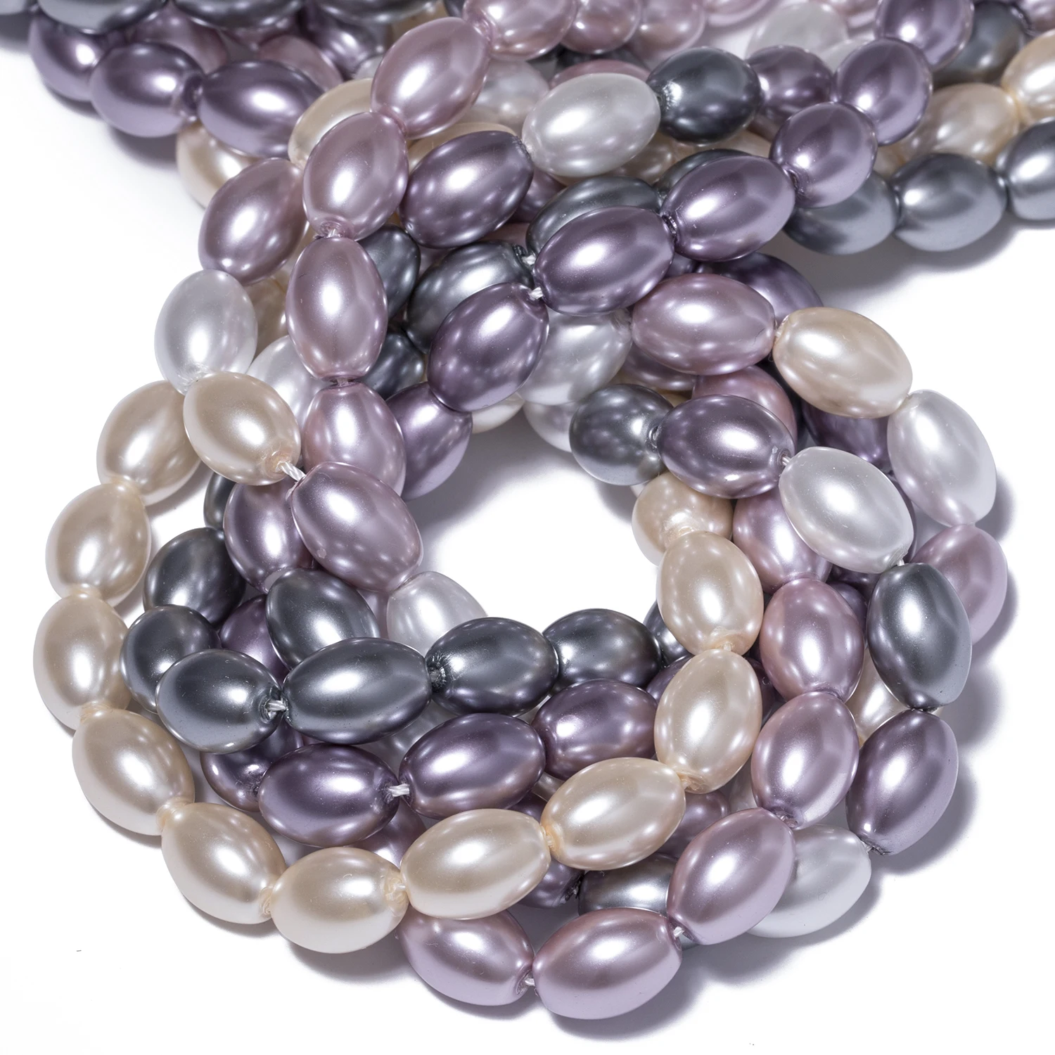

High Quality Glass Beads Rice Shape Imitation Pearl for Woman Handmade Jewelry Bracelet DIY Earrings Charms Necklace Accessories