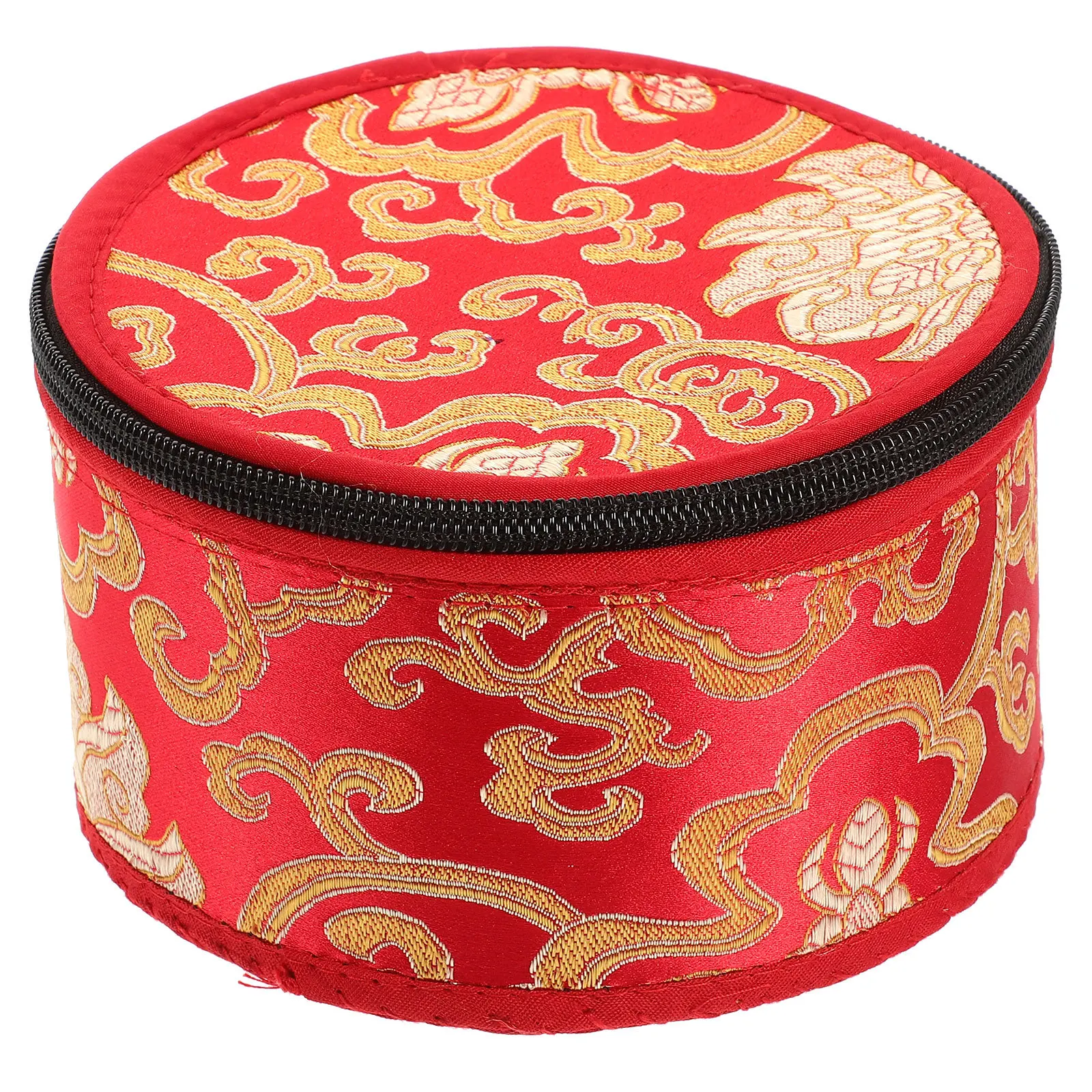 1 pçs tibetano cantando tigela caso meditação budista tigela saco de armazenamento bordado zíper tapete transporte durável prático