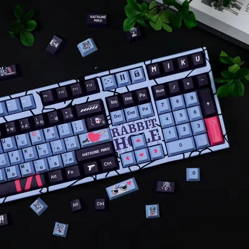 120 مفتاح أرنب موضوع Keycap الكرز PBT الكرتون أنيمي الألعاب PBT خمسة جوانب التسامي الإبداعية الميكانيكية لوحة المفاتيح مفتاح كاب