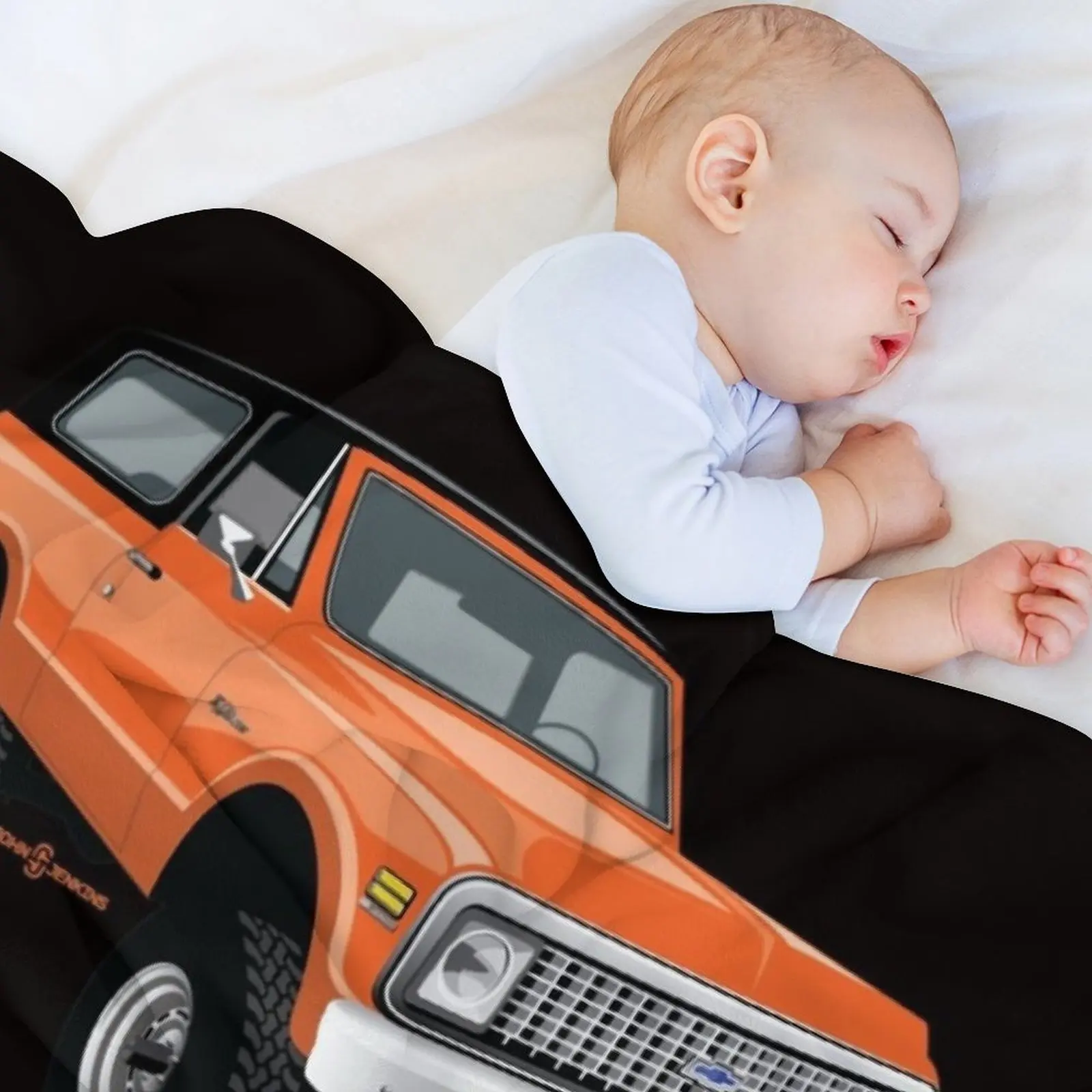 1971 K5 Blazer Orange Throw Blanket Flannels for babies Blankets image 6