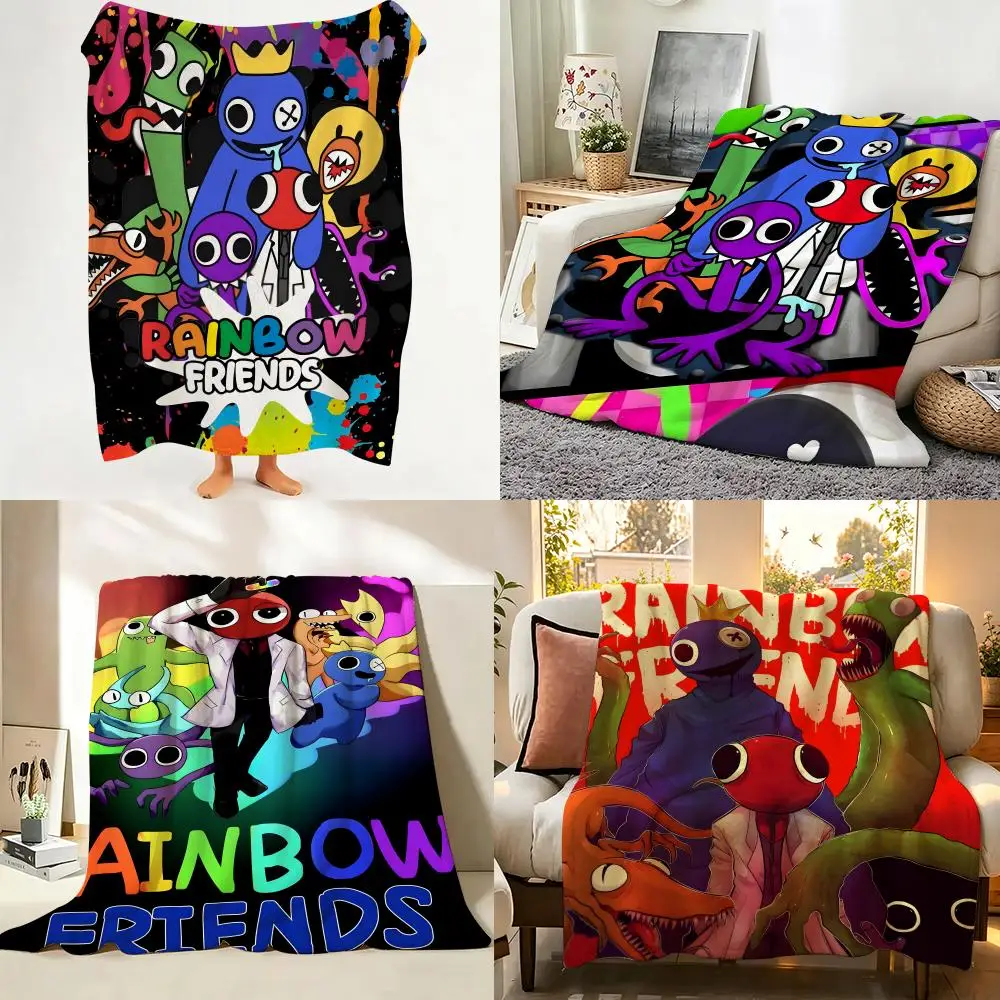 Game R-Rainbow F-Friends Throw Flannel Throw Blanket Suitable for Sofa、Living Room、Bedroom