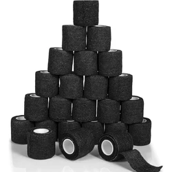 4/10/15/24PCS Black Tattoo Grip Bandage Cover Wraps Tapes Nonwoven Waterproof Self Adhesive Finger Protection Tattoo Accessories