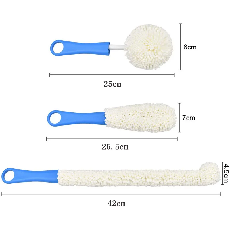 Deformable Cleaning Brushes Flexible Bottle Scourer for Wine Stemware Decanters Goblets Glasses Cups