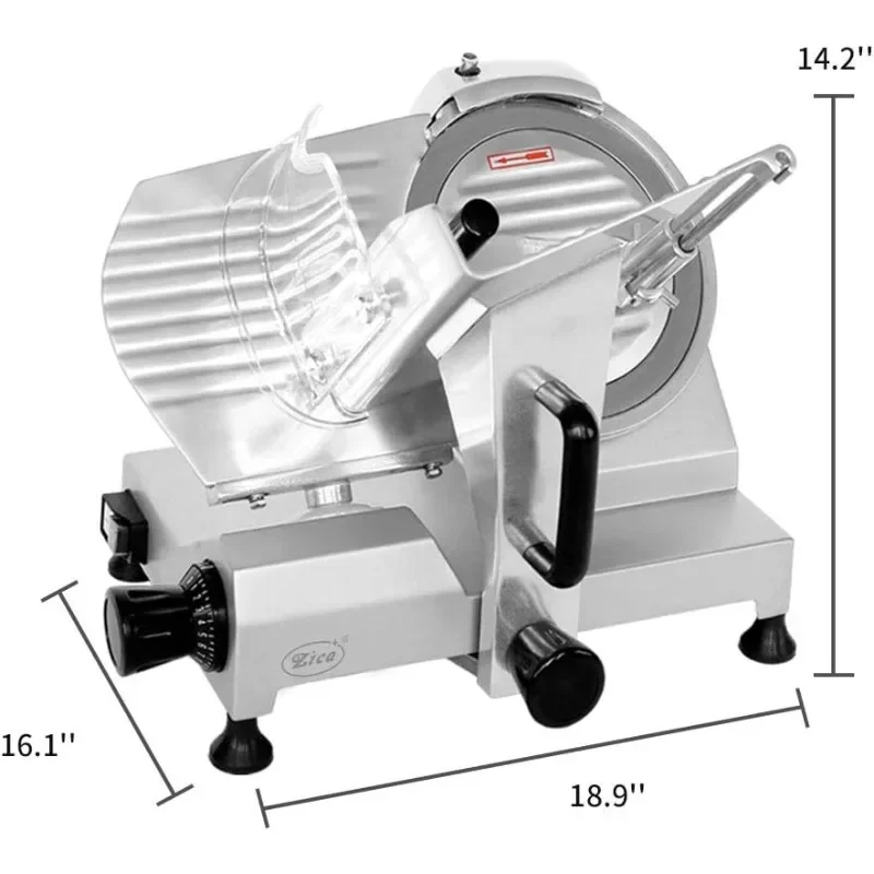 Zica 10" Lama in Acciaio Inossidabile Elettrico Deli Carne Formaggio Cibo Prosciutto Affettatrice Commerciale e per Uso Domestico ZBS-10A