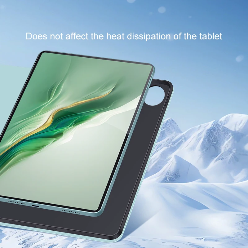 Tablet protective case for Honor Magic Pad 2 made of genuine leather foldable design without magnetic closure