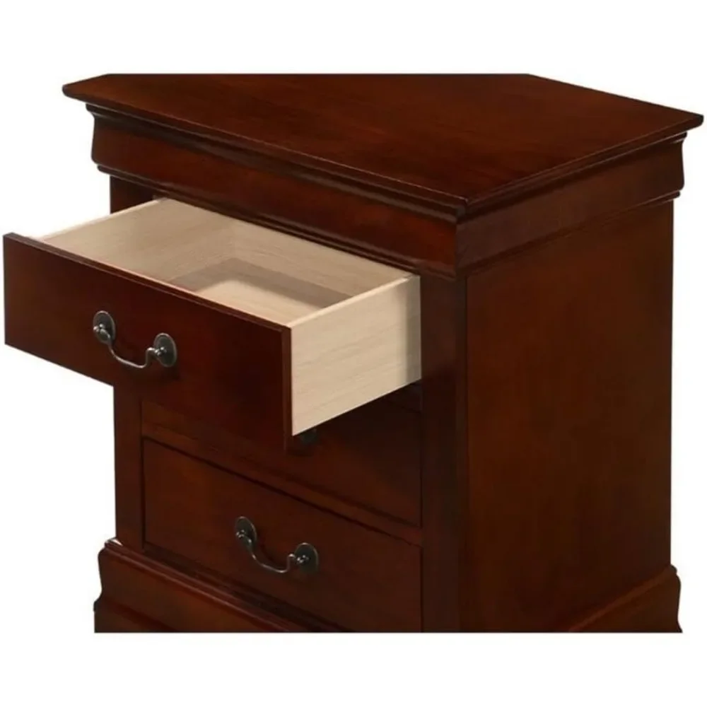 Comodino a 3 cassetti in ciliegio