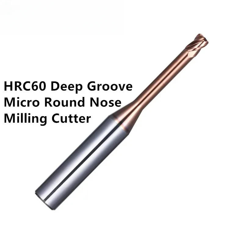 Fresa de ranura profunda de 4 filos HRC60, fresa de metal duro de tungsteno, herramientas CNC, fresa para router, cortador de fresado