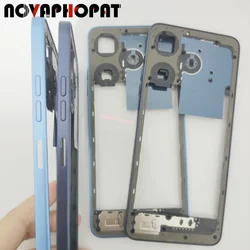 Novaphopat For Tecno Spark 10 Ki5n Middle Frame Housing Case Middle Bezel Plate With Side Volume Key Button