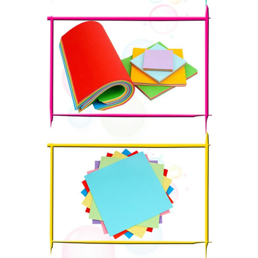 กระดาษพับสีสันสดใส 500 แผ่น สำหรับงานประดิษฐ์พับกระดาษสำหรับเด็ก งานฝีมือ DIY ตกแต่งงานปาร์ตี้