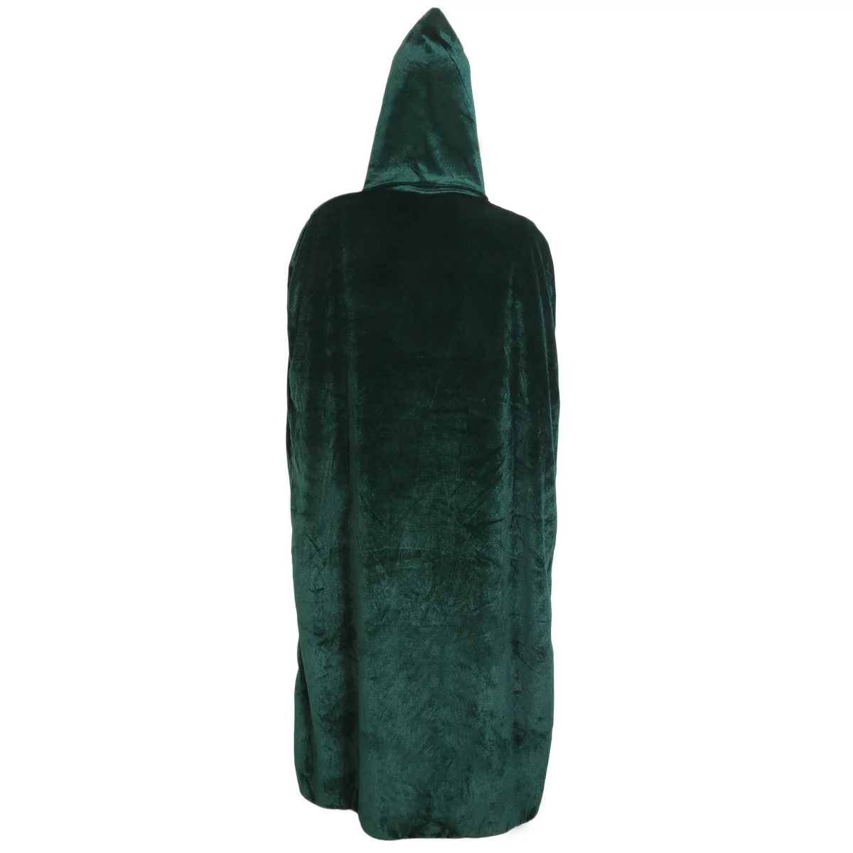 Halloween Costumes Cloak Witch Cape Robe for Women Prom Green with Hood