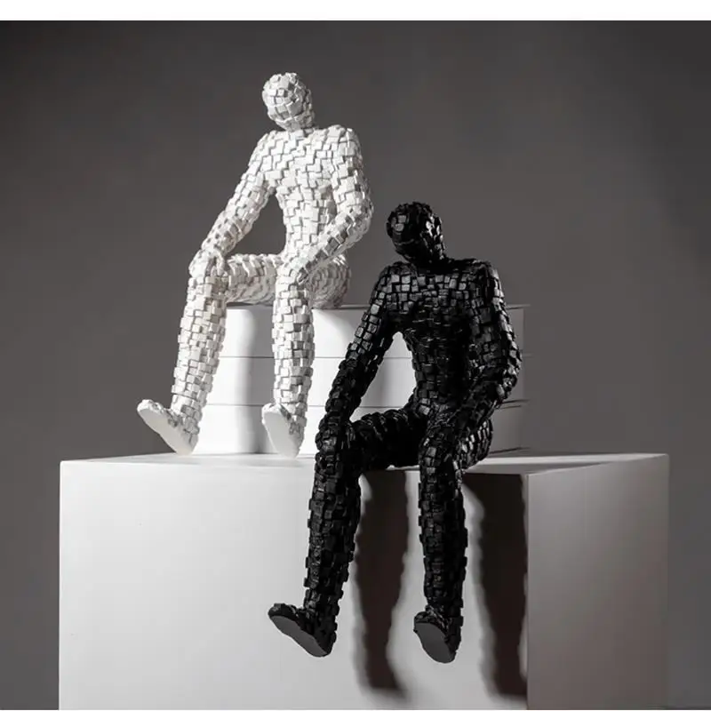 Sculpture de figurines en mosaïque, art abstrait, ornement, décoration de la maison, statue, artisanat nordique