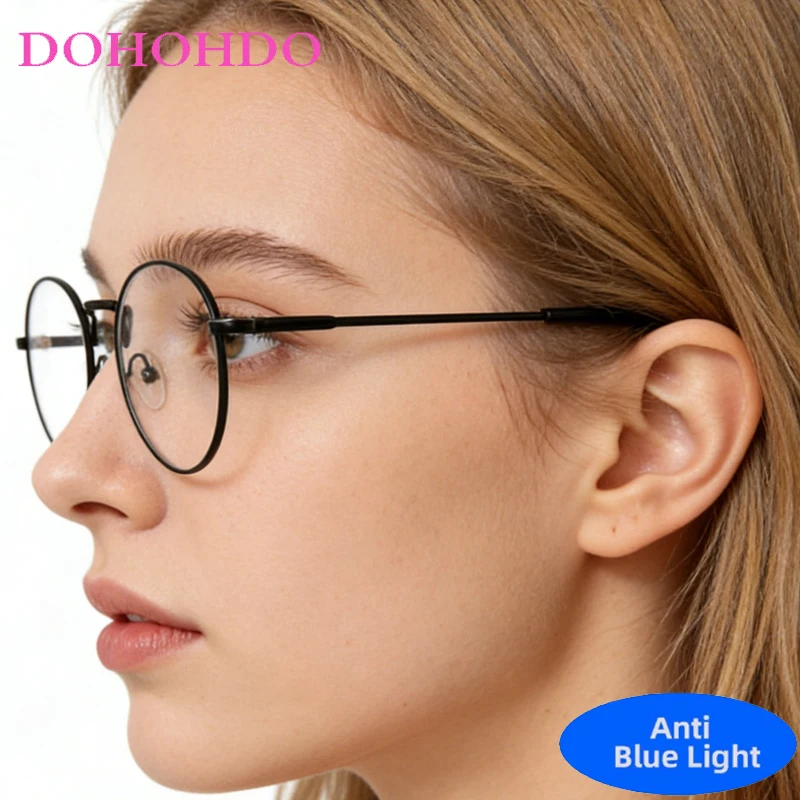 

Metal Round Frame Glasses Blue Light Blocking Women Men Trend Brand Designers Optical Spectacle Computer Eye Protection Eyeglass