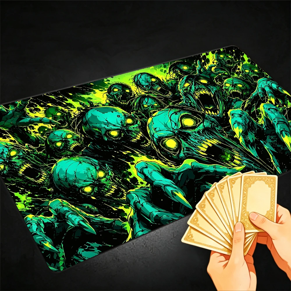 Mutant Skeleton Man TCG Playmat Magic Playmat Gathering Gaming Mat Stitched Edge Anti-slip base 60X35cm Trading Card Game