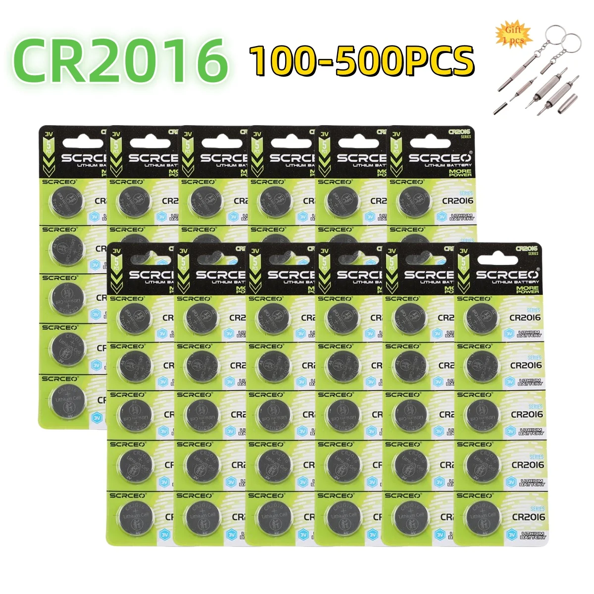 

100-500pcs CR2016 3V Lithium Button CR 2016 Battery DL2016 BR2016 DL2016 LM2016 Coin Cell Watch Batteries for Toys Clock Remote