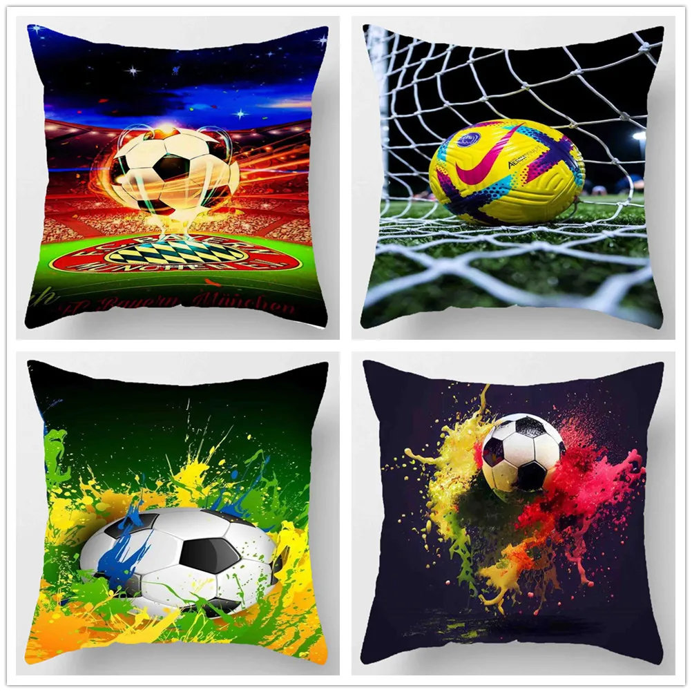 

New football print pillowcase Home decoration cushion cover Sofa car decoration pillow case