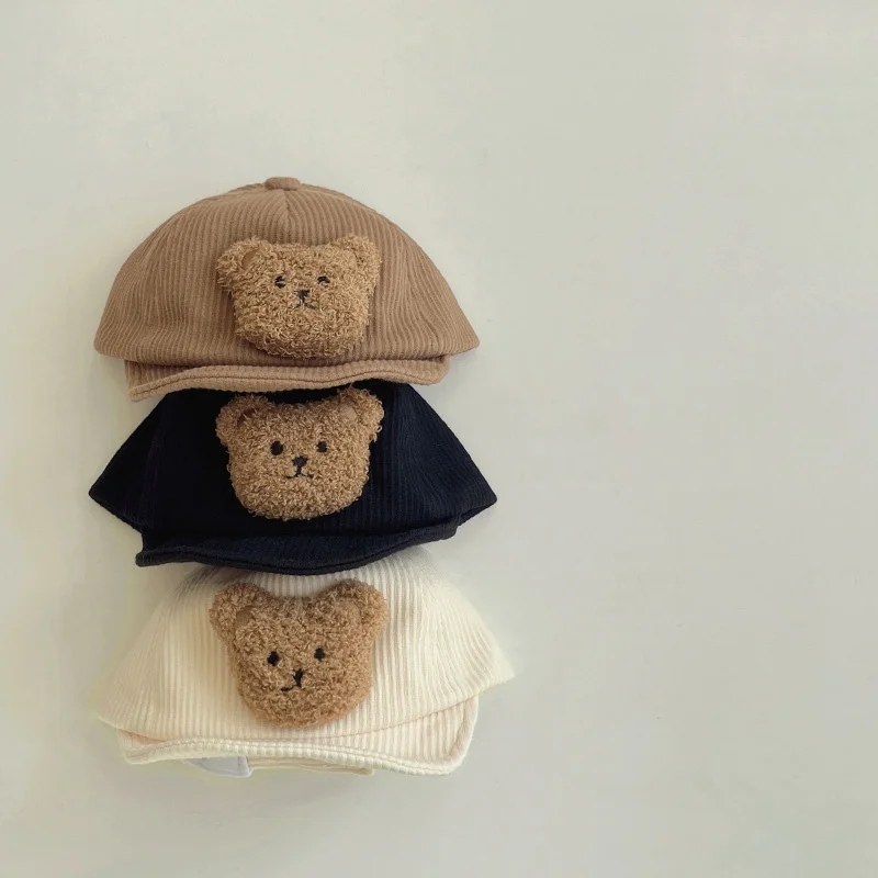 MILANCEL Baby Hat Infant Boys Bear Cap Warm Girls Baseball Caps