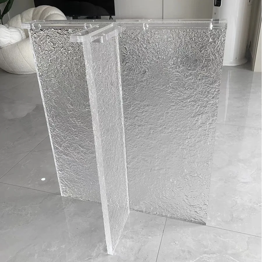 Stone pattern acrylic  foot plexiglass  leg bracket custom Internet celebrity  leg suspended coffee table
