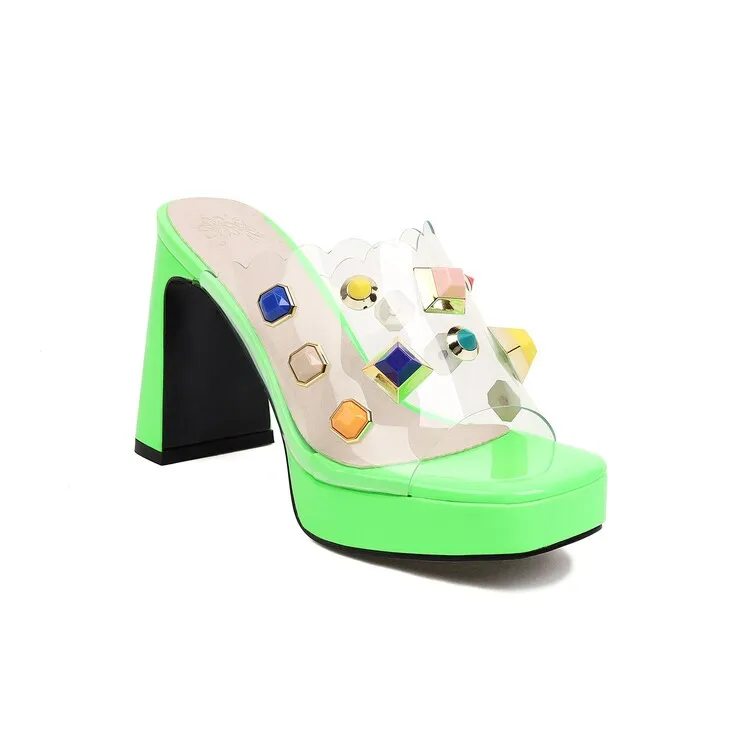 Big size Oversize Large size sandals for women and ladies Square toe thick heel sandals with fashionable upper design