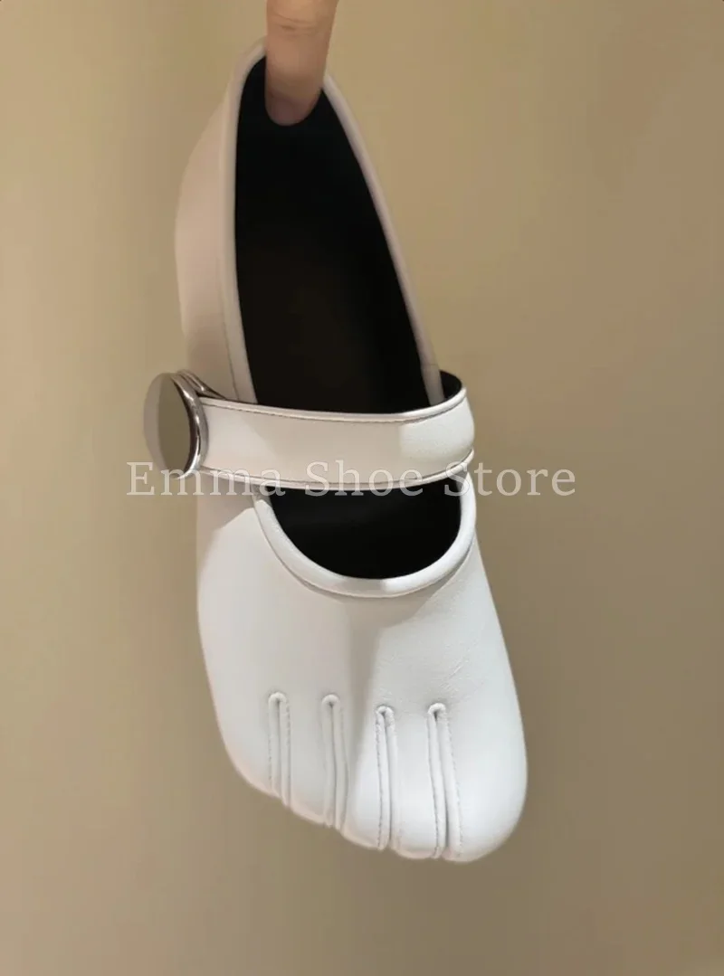 جديد وصول المرأة خمسة أصابع سبليت تو المتسكعون الماس رصع موضة حذاء مسطح الراحة اليومية مشبك عدم الانزلاق أحذية الباليه #6