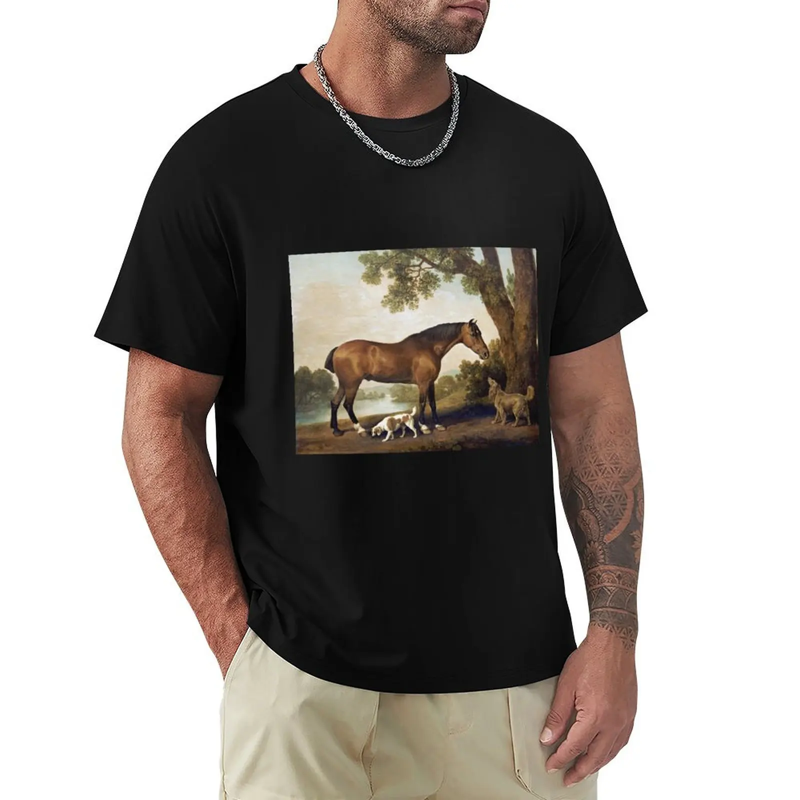 George Stubbs - A Bay Hunter, A Springer Spaniel And A Sussex Spaniel, 1782 T-Shirt Plus Size Lightweight Tee Shirt