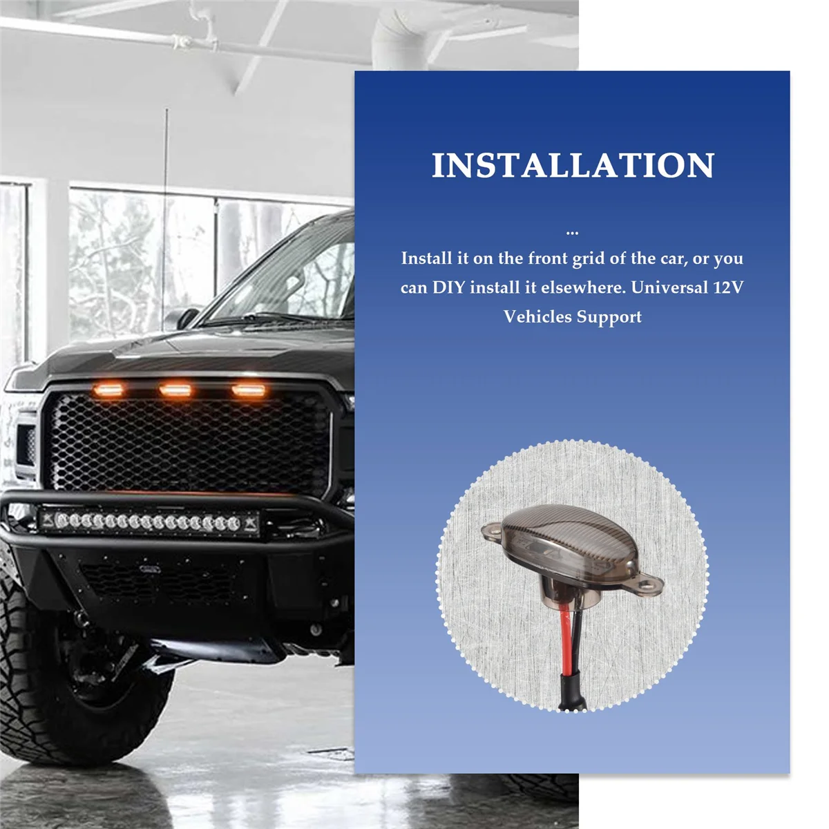 4X Raptor Style Lentille struction ée Ambre LED Calandre Feux de Circulation pour Ford F-150 F150 2009-2018