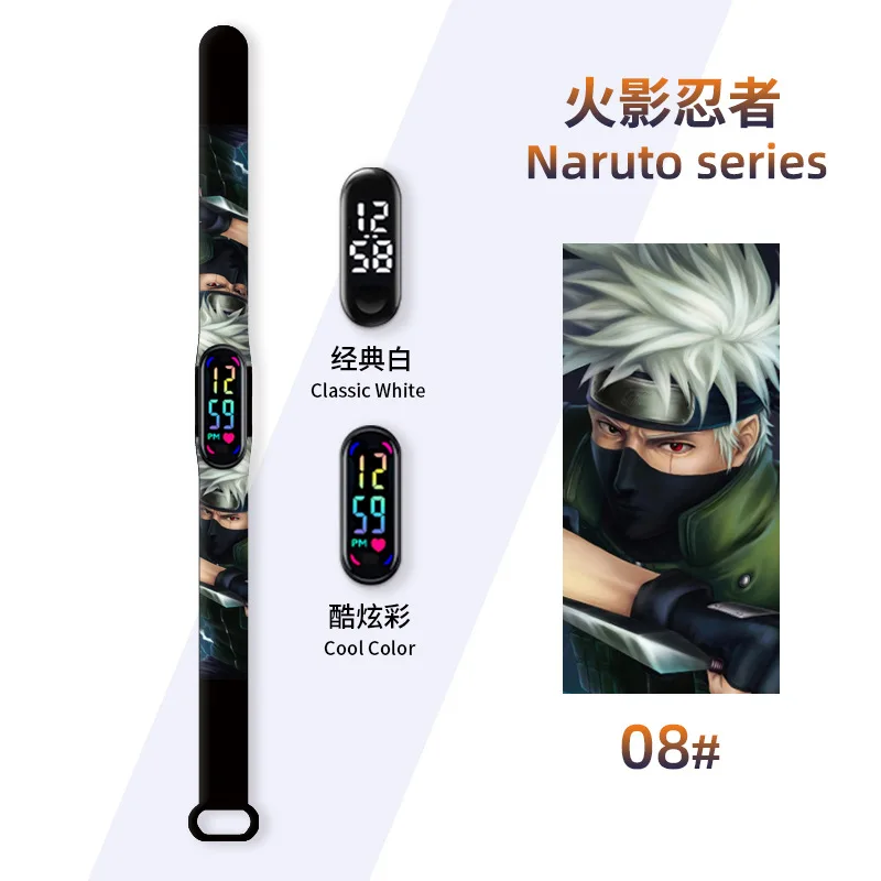 Naruto Amine Strap for Xiaomi Watchbands Mi Band 8 7 6 5 4 3 Silicone Strap Sasuke Kakashi Mi8 Mi7 Mi5 Wrist Strap Accessories