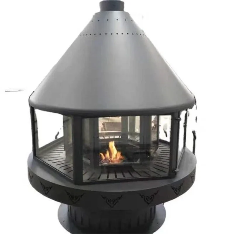 

Outdoor fire pit wood burning fireplace wood hanging wood burning cast iron furnace winter heating heater