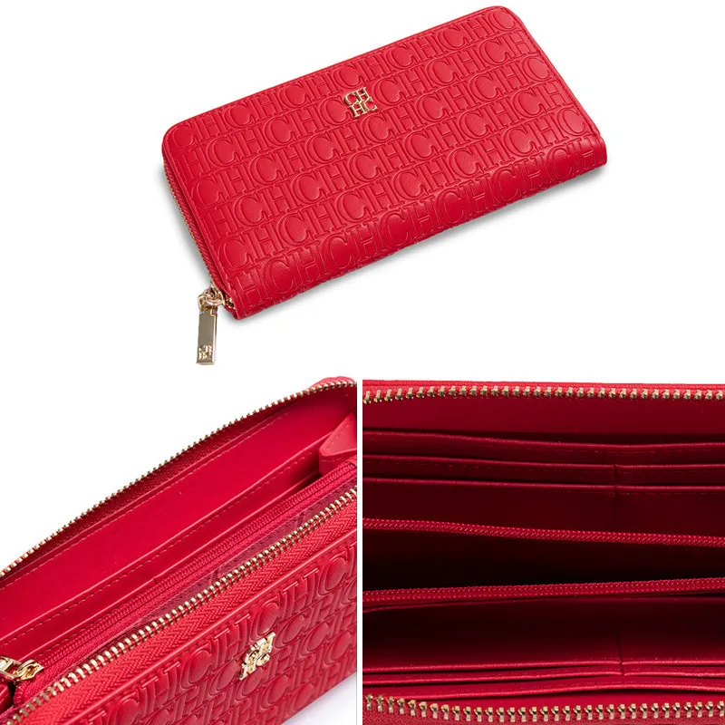 حقائب اليد النسائية الفاخرة Carolina Herrera Designer Wallets Royal Elegance Lettering Wallets حاملي البطاقات