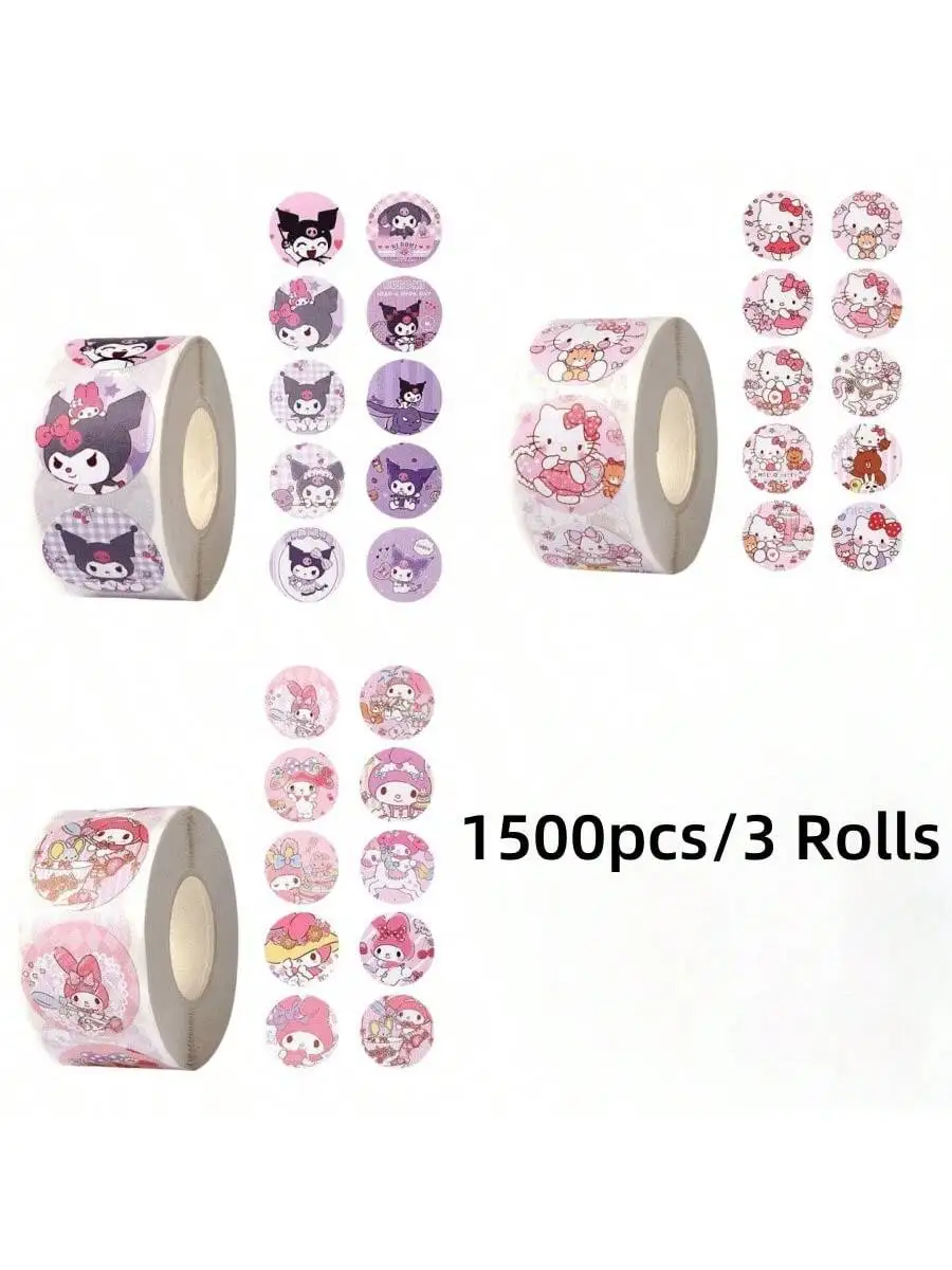 100/450/500/pcs Sanrio Blind Box Stickers HelloKitty Kuromi Cinnamoroll Melody DIY Laptop Phone Diary Cartoon Sticker Kids Toys