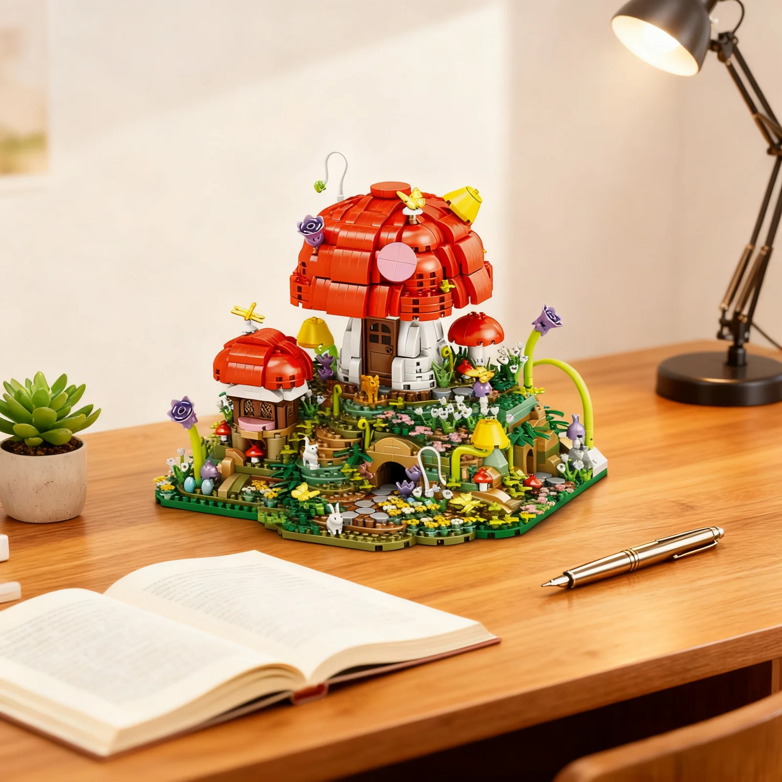 ตัวต่อบ้านเห็ดในเทพนิยาย OUZEY 2700+ ชิ้น, แบบจำลองสถาปัตยกรรมหมู่บ้านมหัศจรรย์, ของขวัญตัวต่อ DIY สุดมหัศจรรย์สำหรับเด็กผู้หญิง