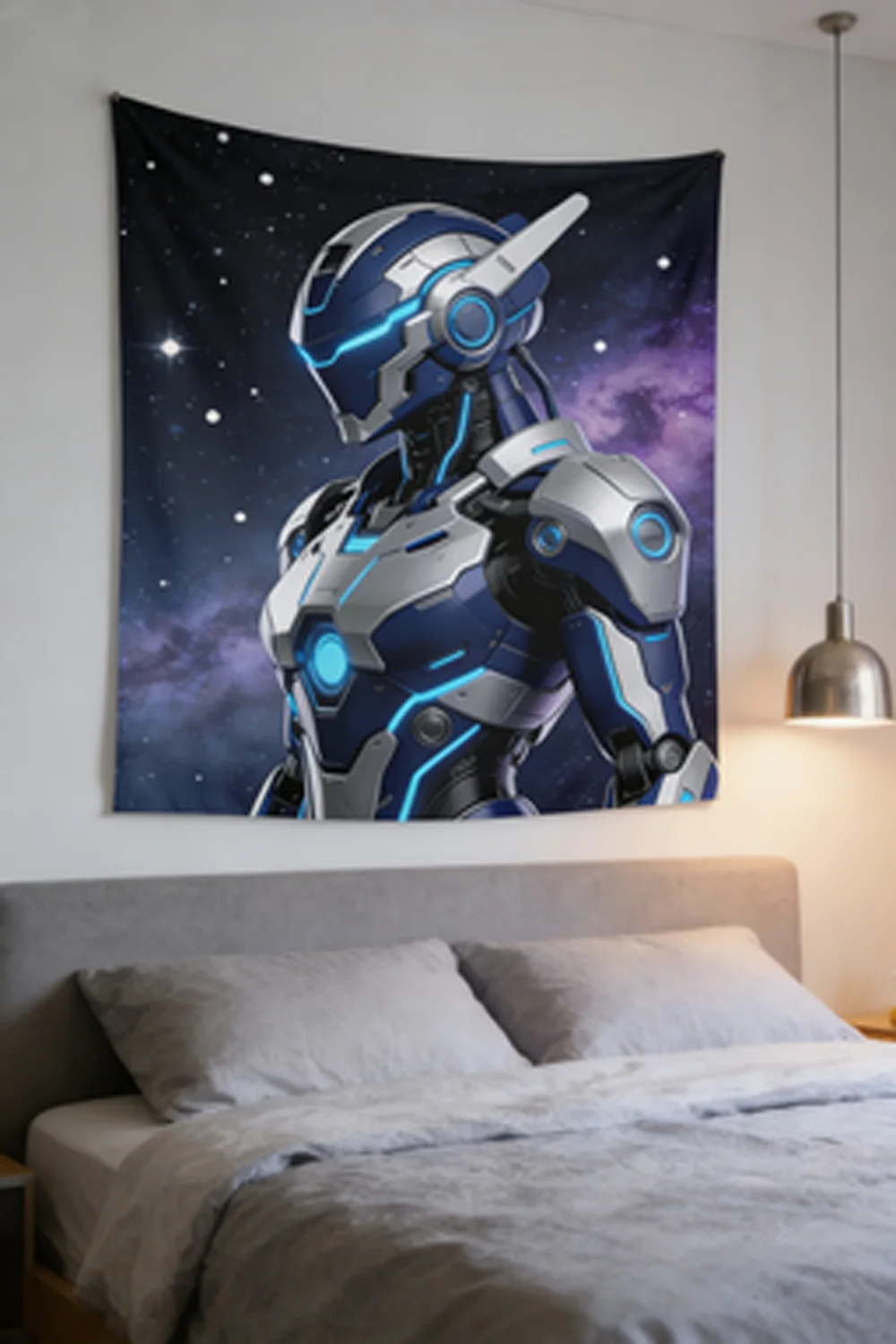 Steampunk Mecha Robot Wall Tapestry Industrial Gear Mechanical Art Vintage Sci-Fi Bedroom Living Dorm Decor Hanging