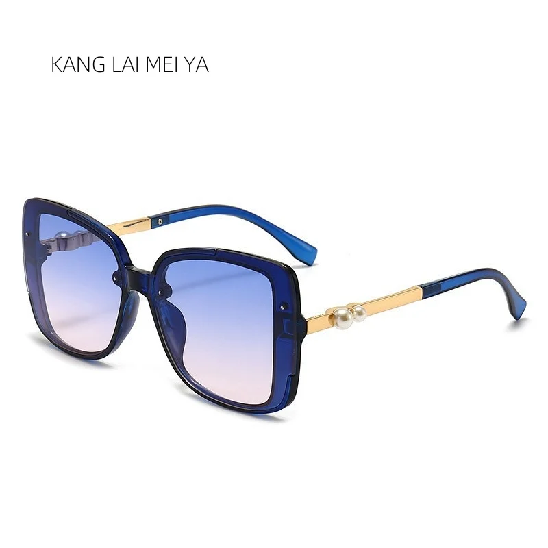 النسخة الكورية الجديدة من مزاجه لؤلؤة نظارات شمسية تهز نغمة شبكة الأحمر مع مربع نظارات شمسية امرأة الشارع عبر الحدود #4