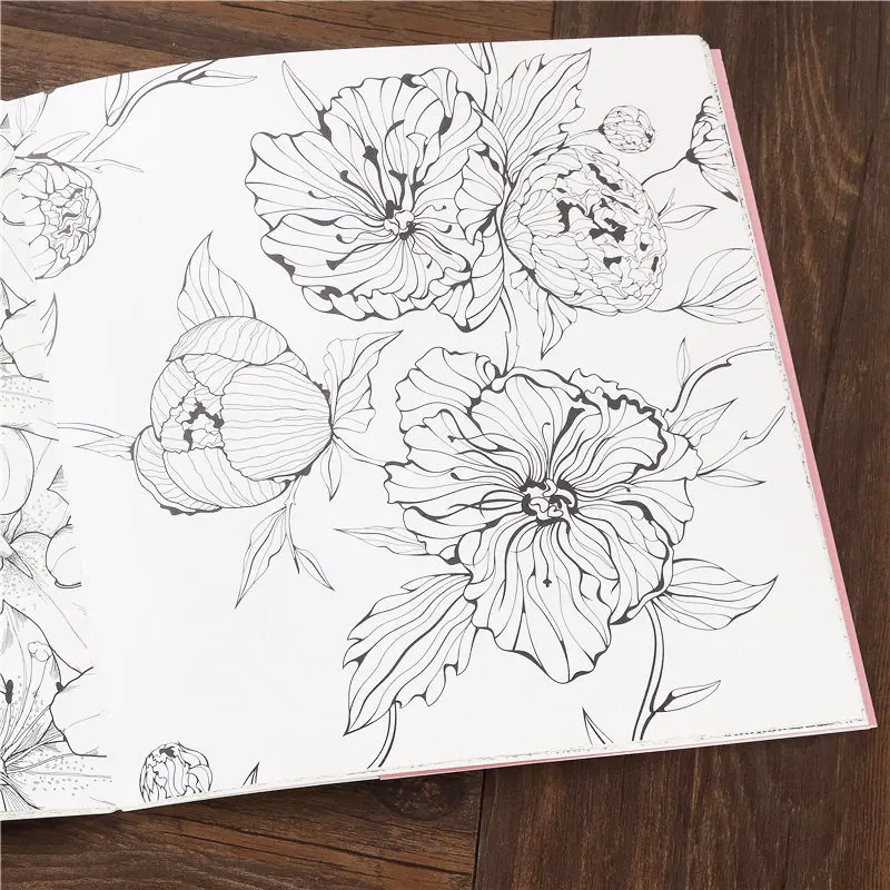 大人のための花の庭の着色ブック、花の落書きの絵、韓国の減圧ブック