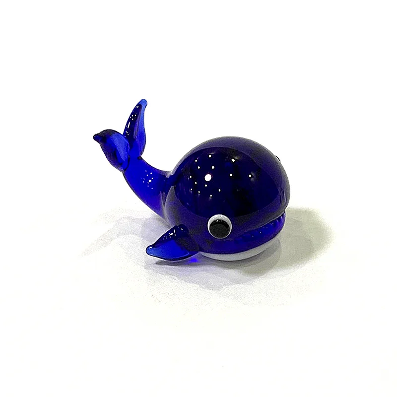 Mini Glas meeres tiere Statuette niedlichen Meeresfisch Delphin Tintenfisch Pinguin Kugelfisch Stachel rochen Walhai Fisch Krabbe Meeres schildkröte Elektrischer Aal Goldfisch Kaninchen Affen Ornamente – Detail 4