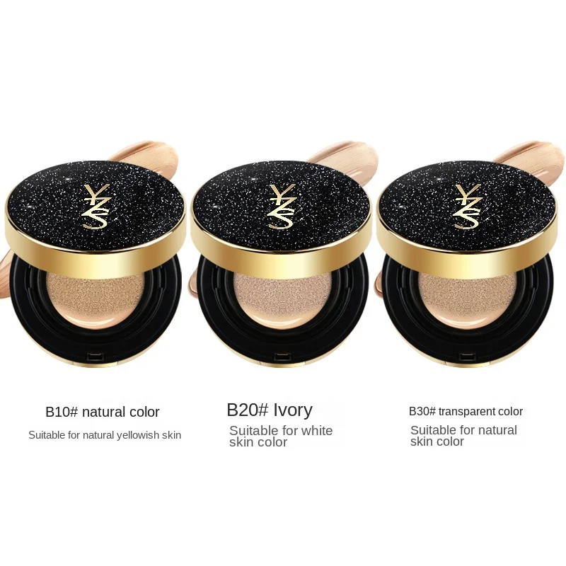 YZS 2-IN-1 Air Cushion Pressed Powder Combination Waterproof Light Moisturizing Concealer Foundation Cream Lasting Brighten Tone