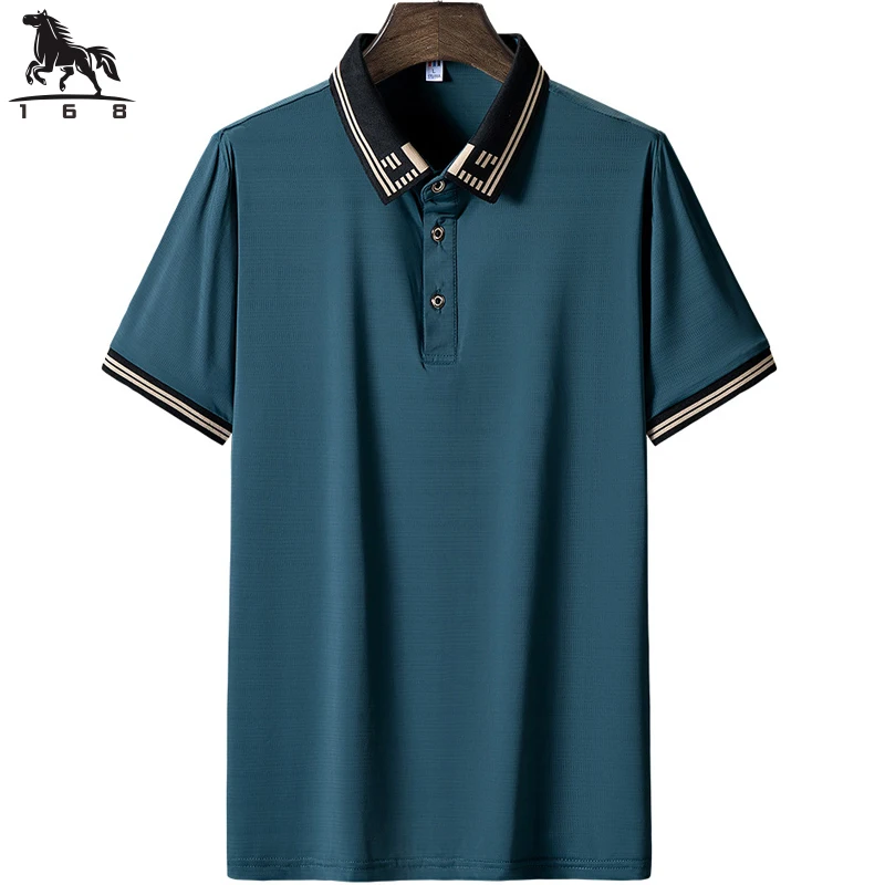 polo shirt men 6XL 7XL 8XL Summer new high quality mens short-sleeved polo shirt Ice silk Men\'s business casual polo shirt 8927