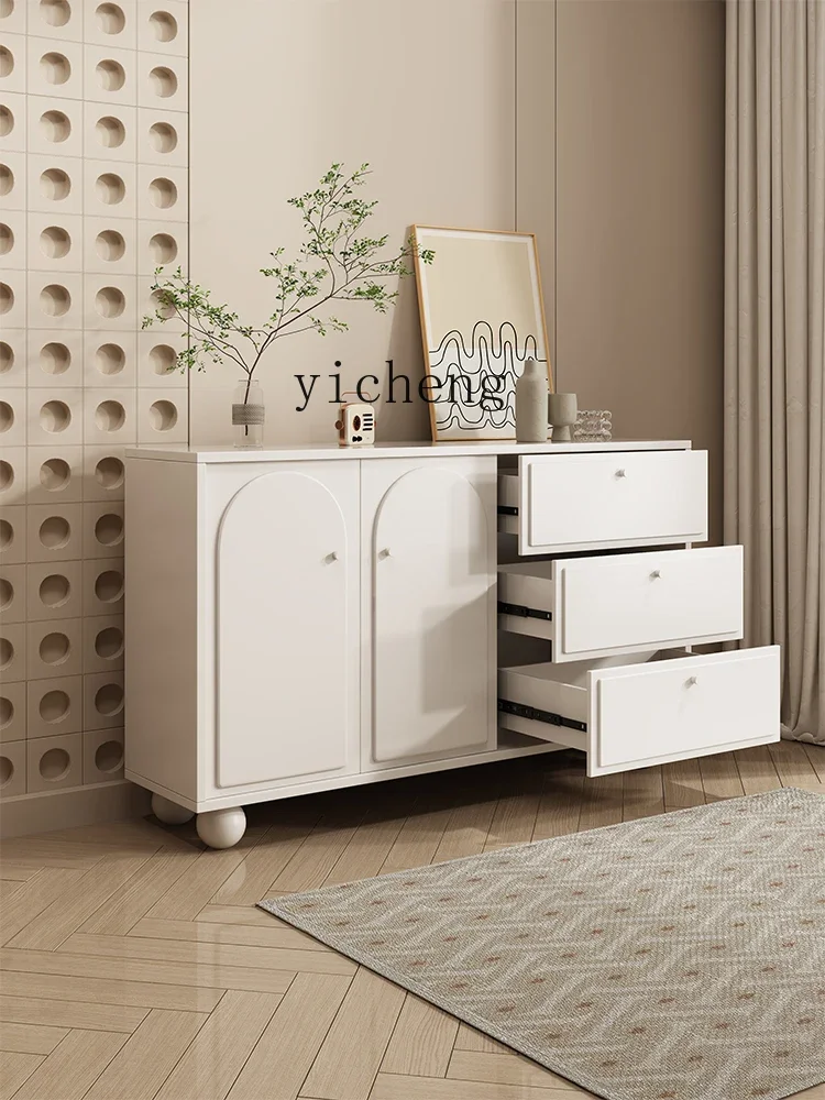 b9 Cream Style Solid Wood Five Wall Chest of Drawers Modern Minimalist Living Room Bedroom Locker