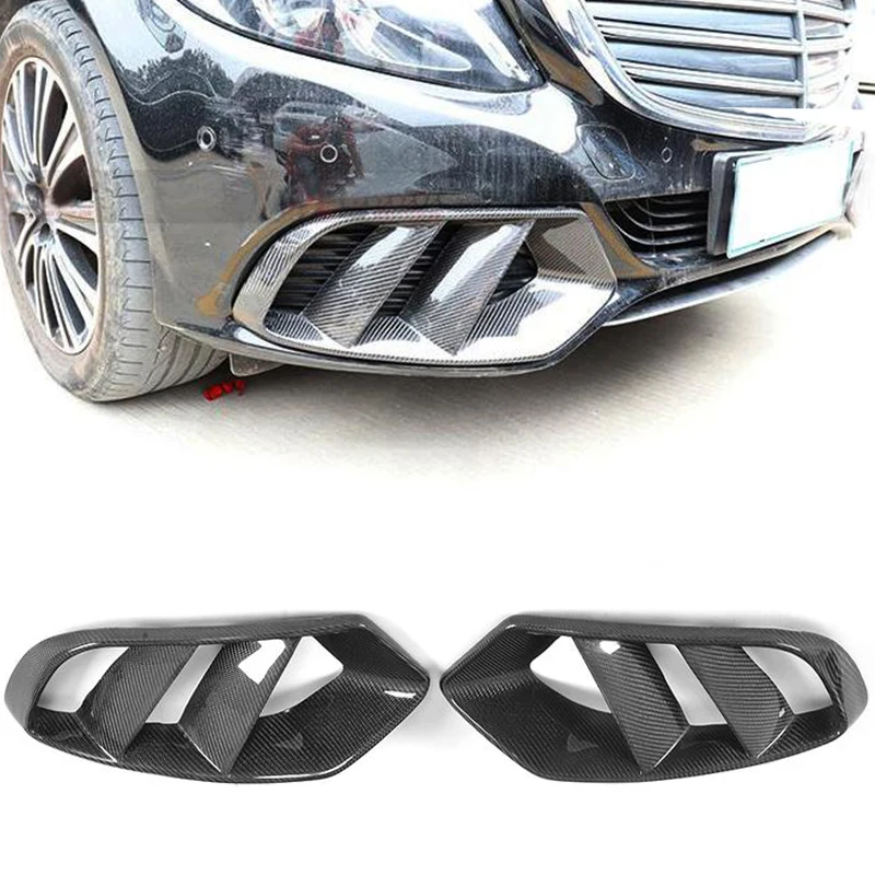 Carbon Fiber / FRP Front Bumper Air Vent Trim Mesh Grill Frame For Mercedes-Benz C Class W205 Base Sedan C180 C200 2015 - 2018