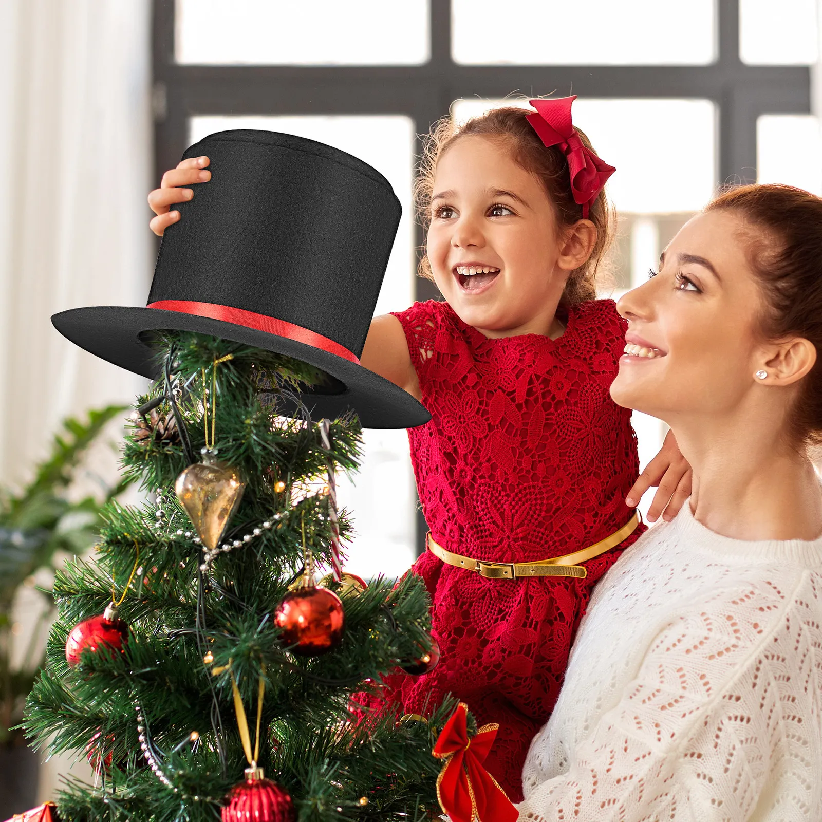 

DIY Christmas Snowman Ornament Hat Kit Premium Fabric Dress-Up Prop for Holiday Decor Snowman Making Festive Atmosphere Fun