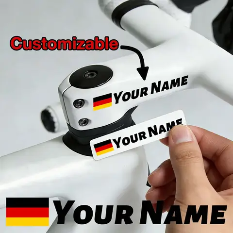 3PCS Custom Flag & Name Bicycle Frame Stickers Waterproof High-quality for MTB Bike Top Tube Helmet Motorcycle Vinyl Decals