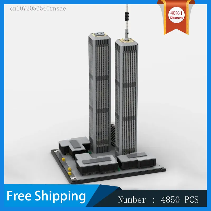 MOC Building Blocks World Trade Center City Architecture Model DIY Bricks Urban Landscape Christmas Gift Birthday Present Toy