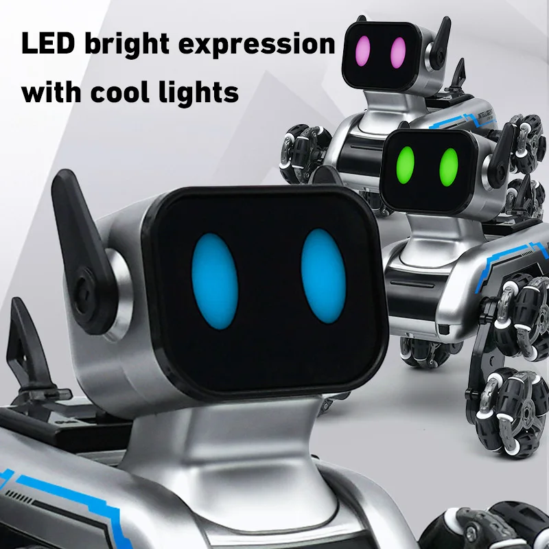 New Robot Toys Electric Dual Remote Control Toys Intelligent Machine Dogs Eight Wheeled Stunt Mechanical Dog Children\'s Toys