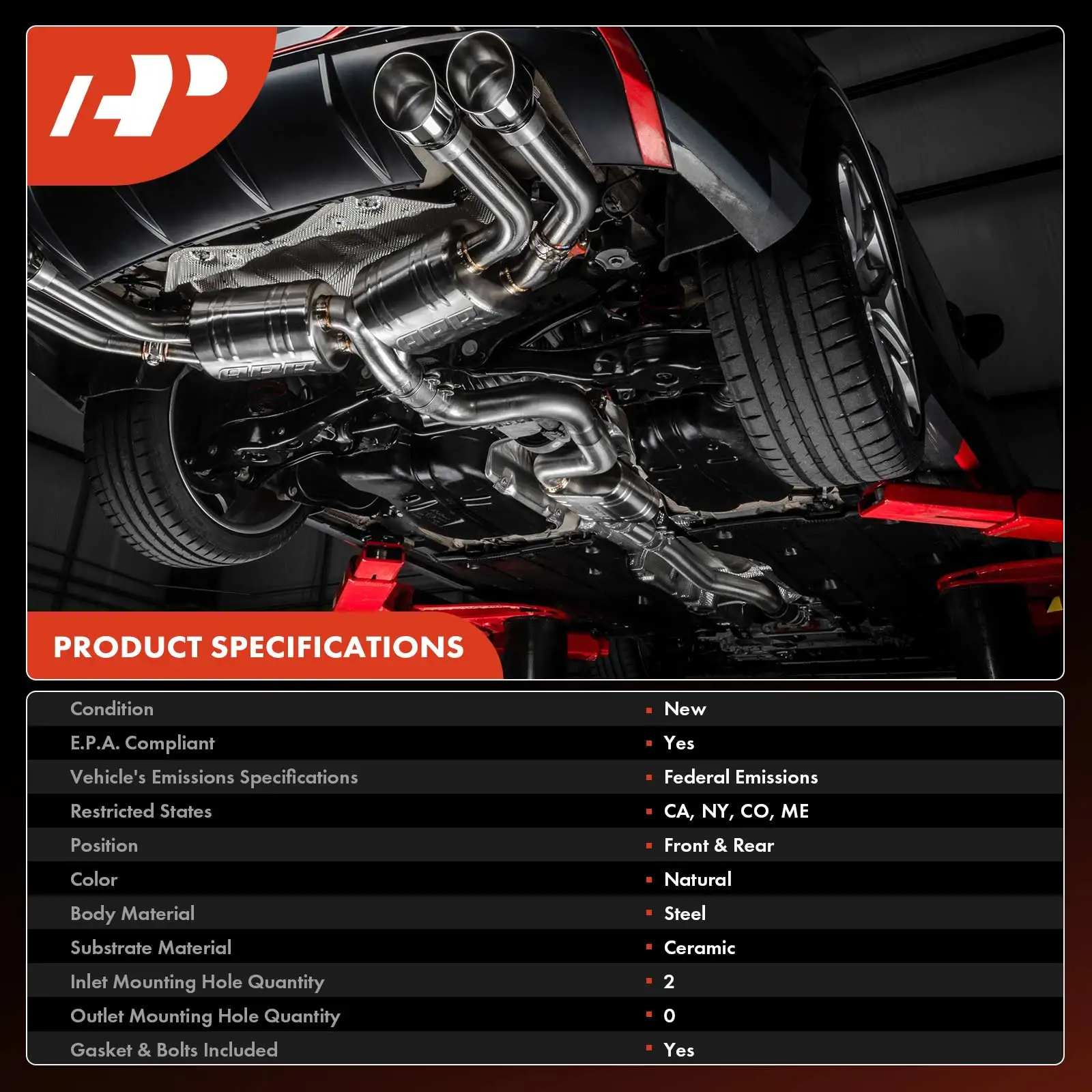 A-Premium Front & Rear Catalytic Converter for Ram ProMaster 1500 ProMaster 2500 ProMaster 3500 2014-2021